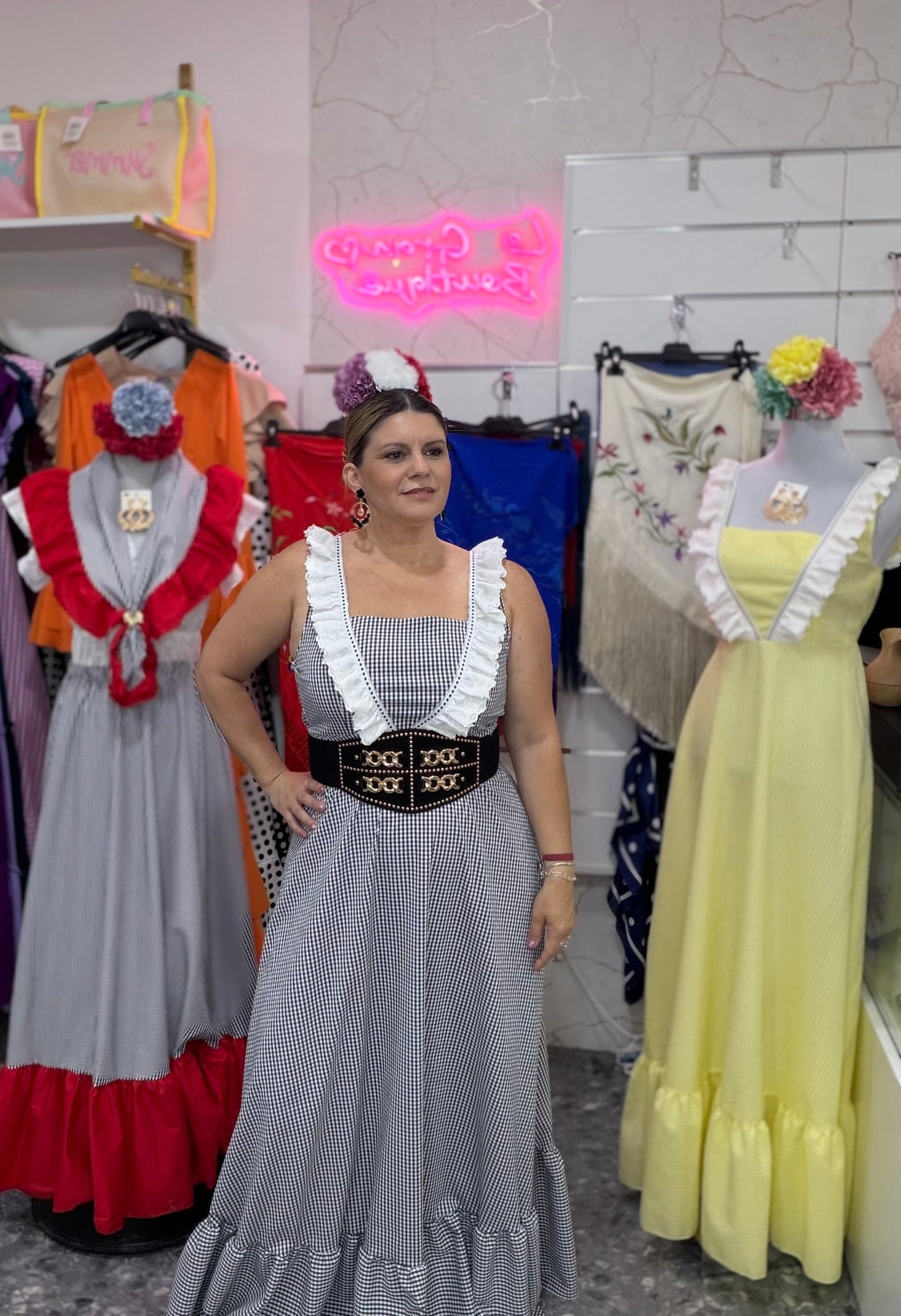 Bata rociera vichy Sofia