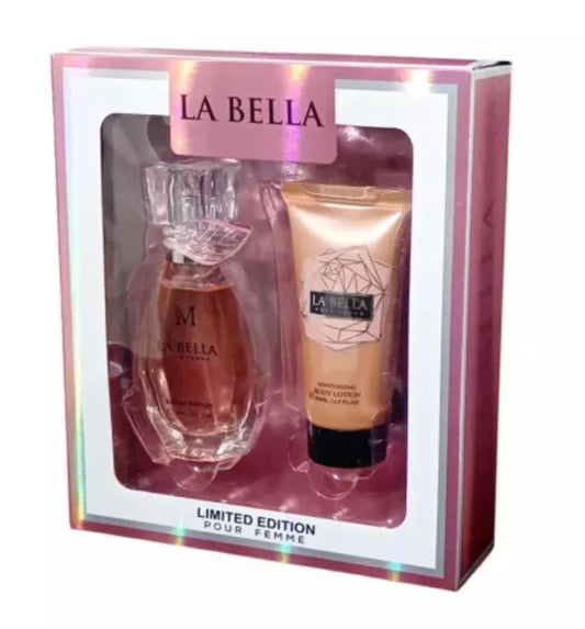 Set de perfume y body lotion la bella
